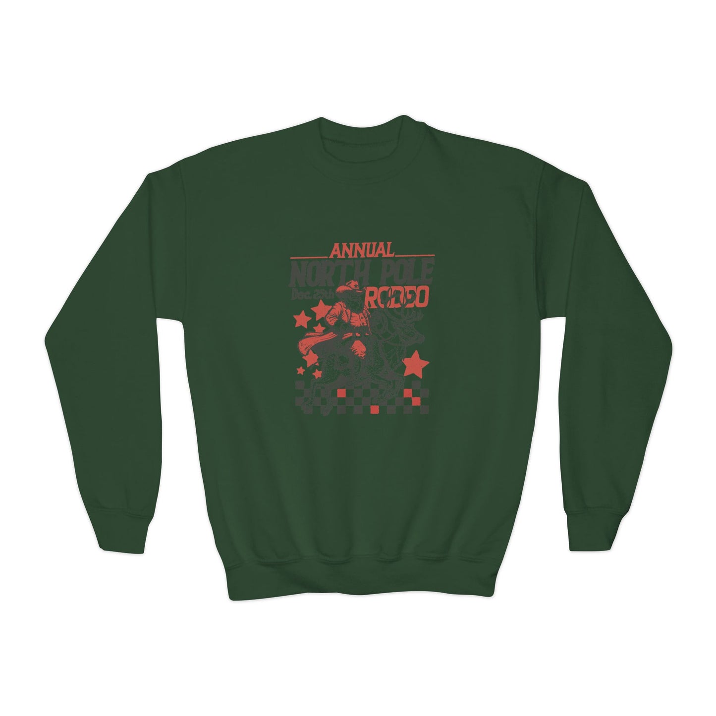 youth north pole rodeo crewneck sweatshirt