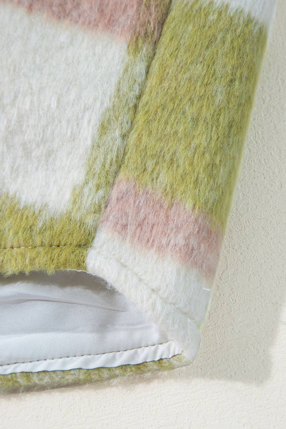 Sage Green Cozy Plaid Shacket Oversized