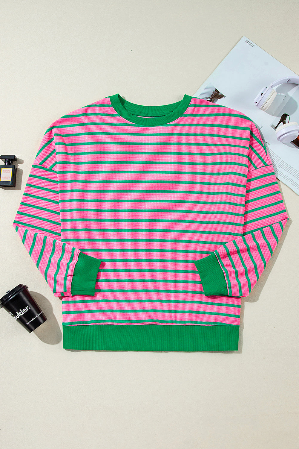 Pink Peppermint Stripe Pullover-plus size