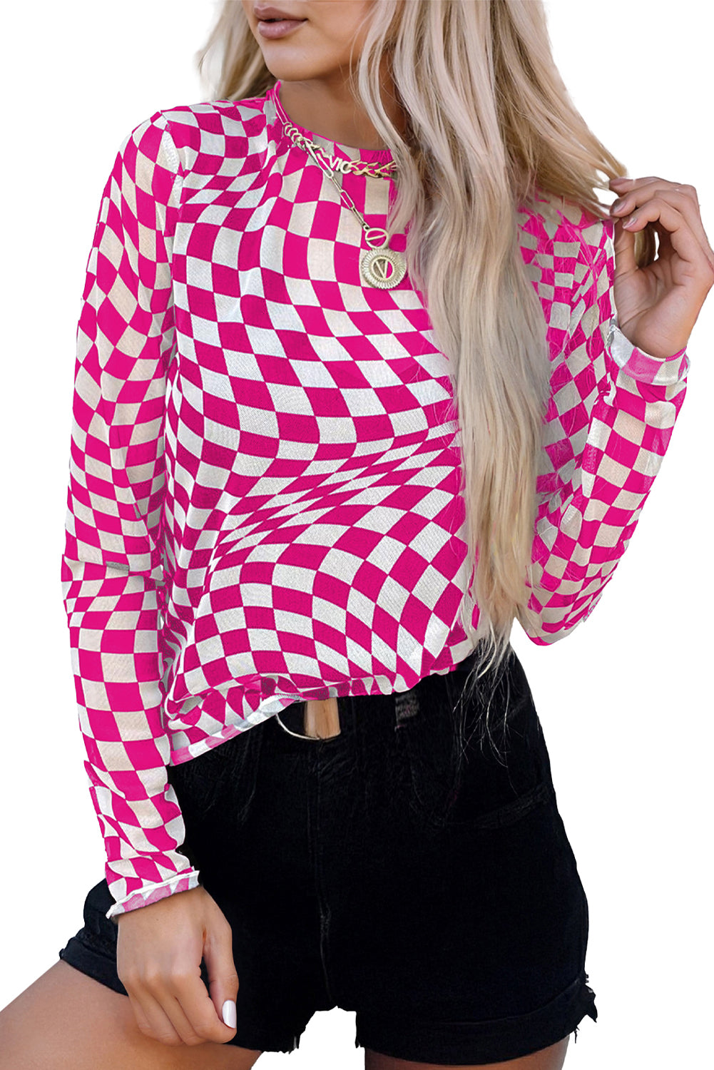 Pink Daydream Checkered Top