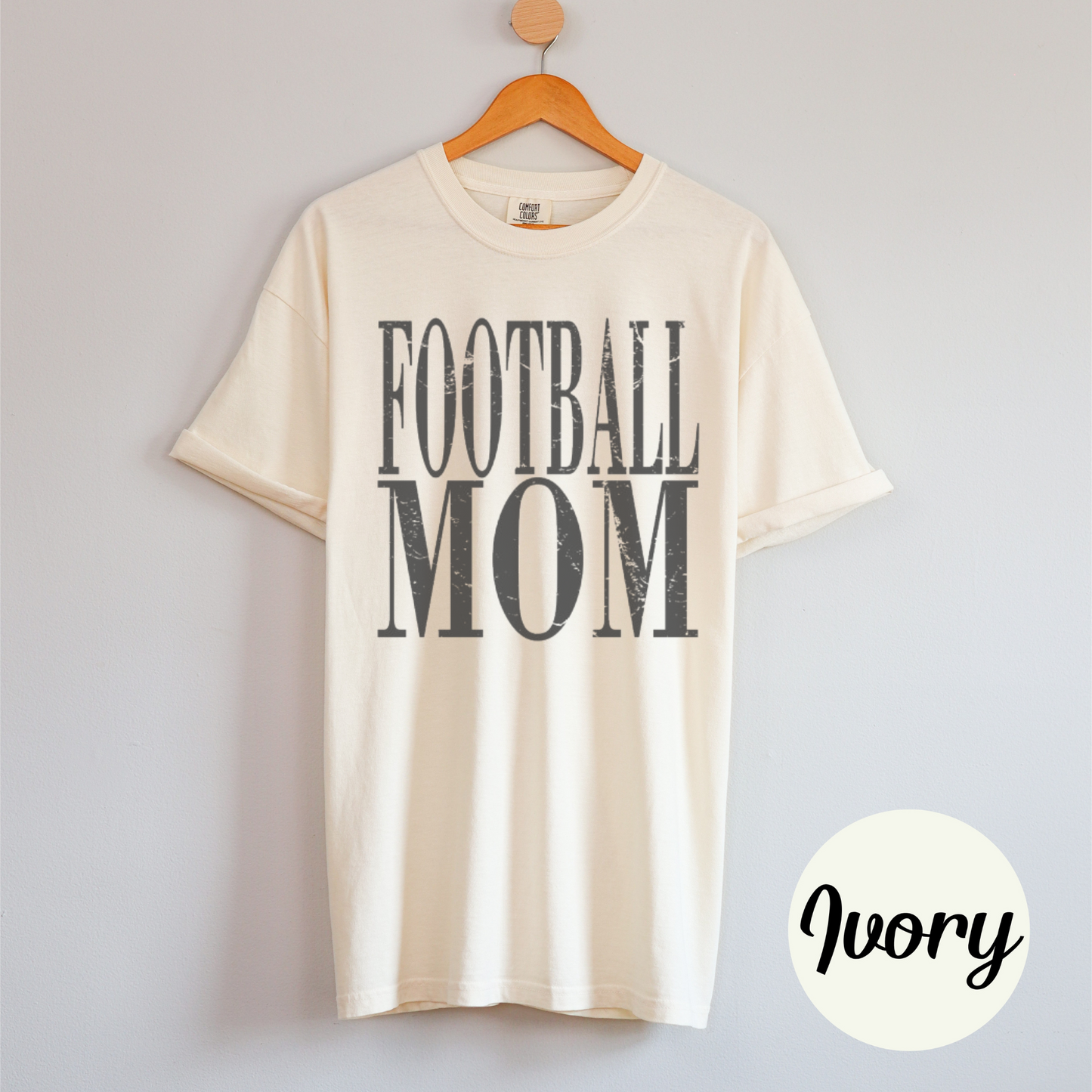 Distressed Football Mom Tee Shirt
