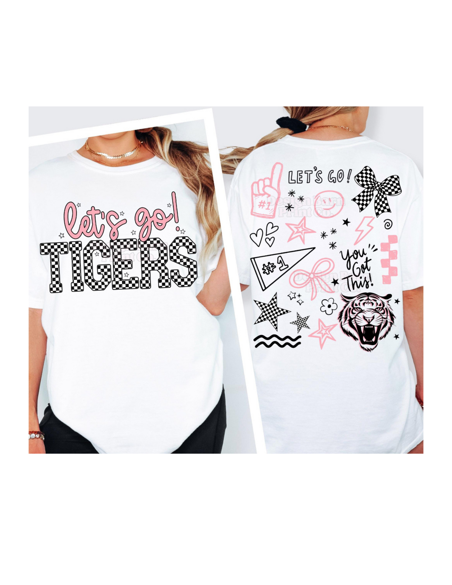 front/back let's go tigers tee