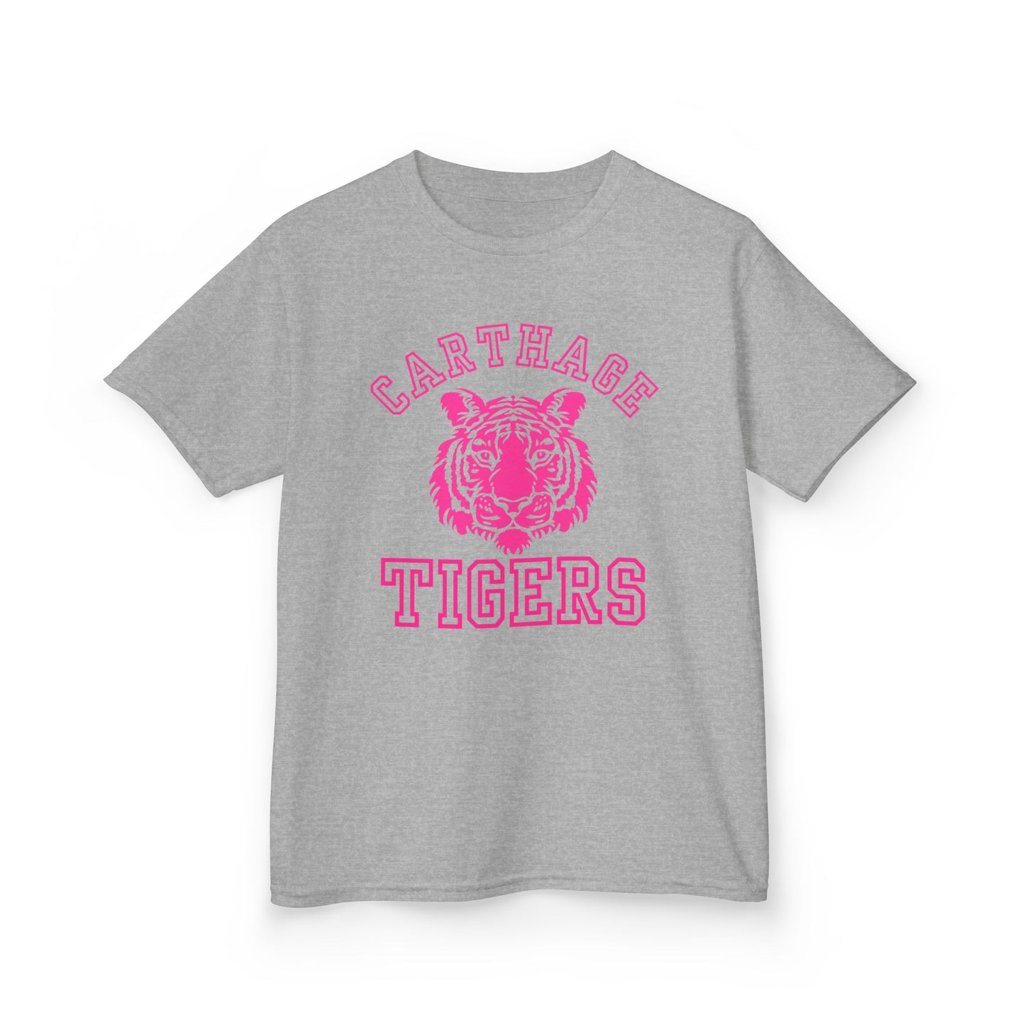 youth pink carthage tigers tee