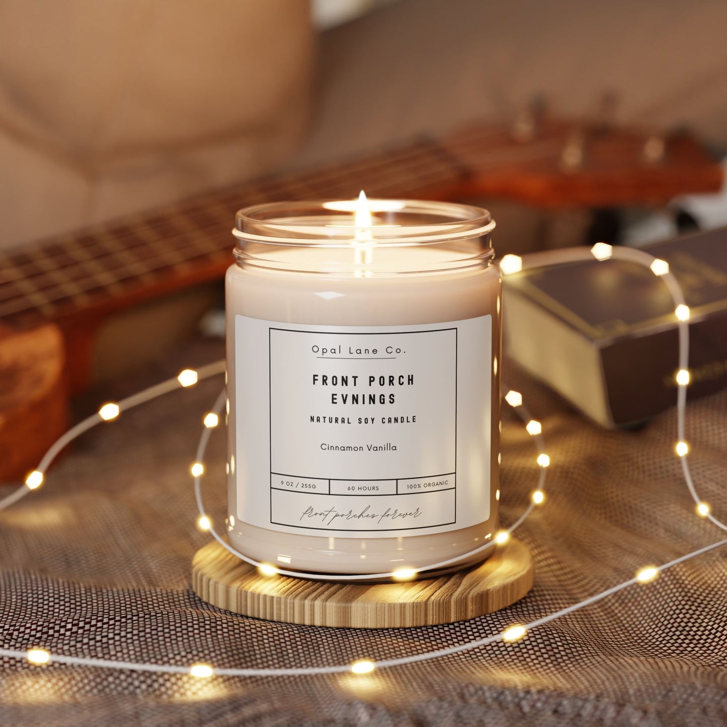 front porch evenings candle-cinnamon vanilla