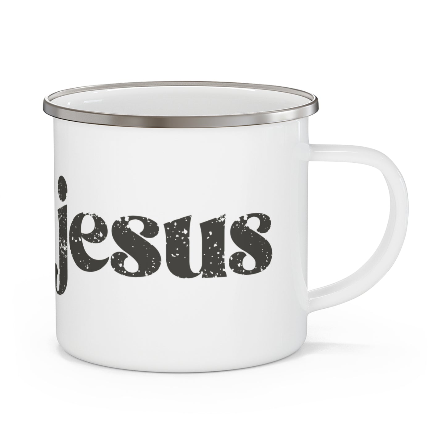 follow jesus camping mug