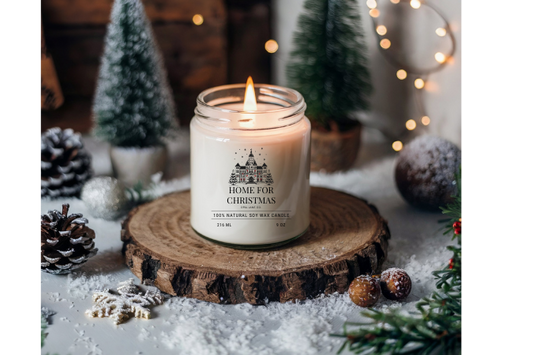 home for christmas candle
