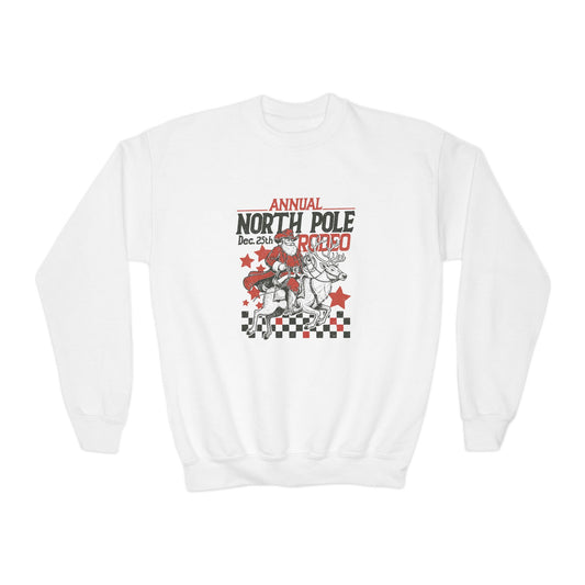 youth north pole rodeo crewneck sweatshirt