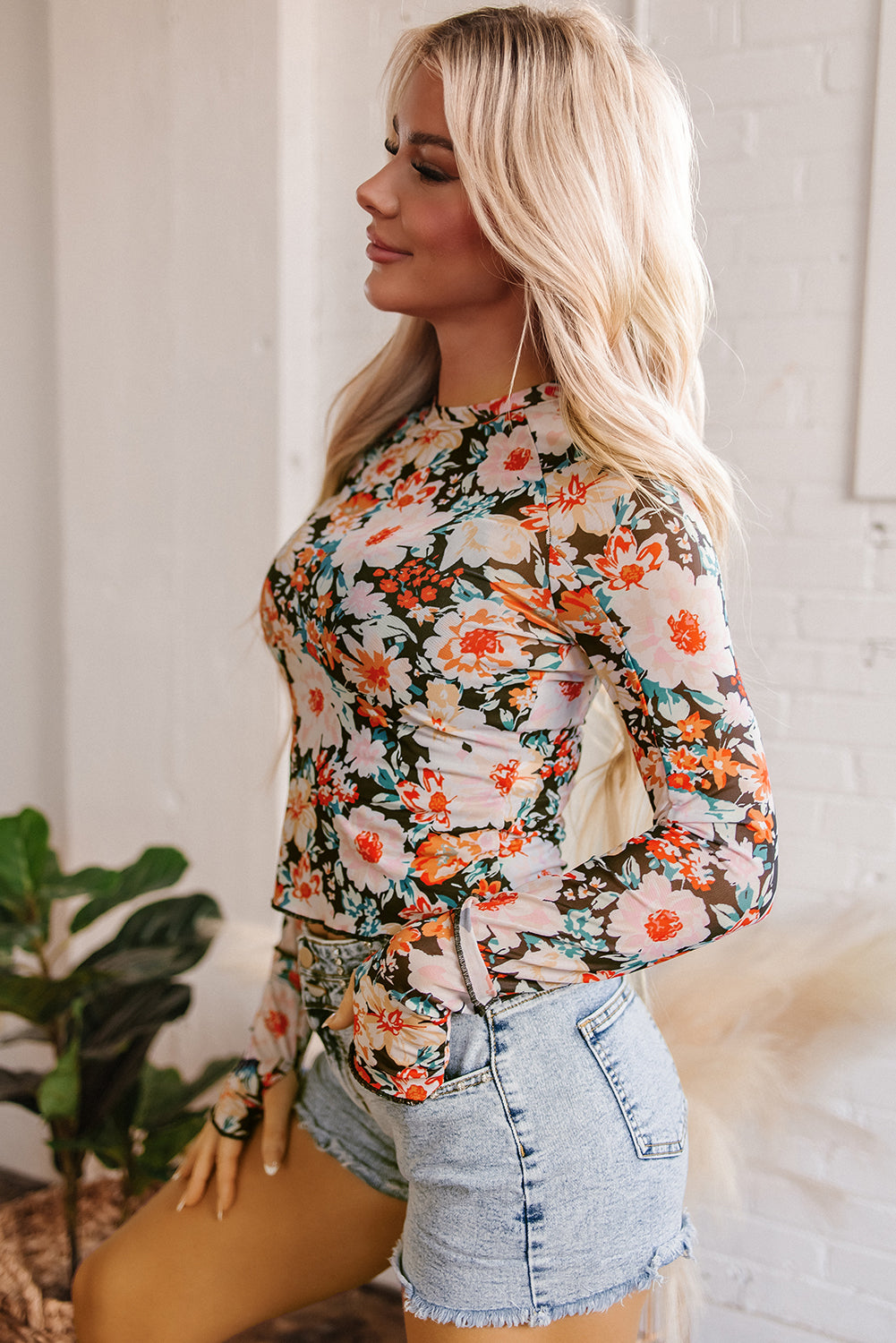 Orange Floral Crop