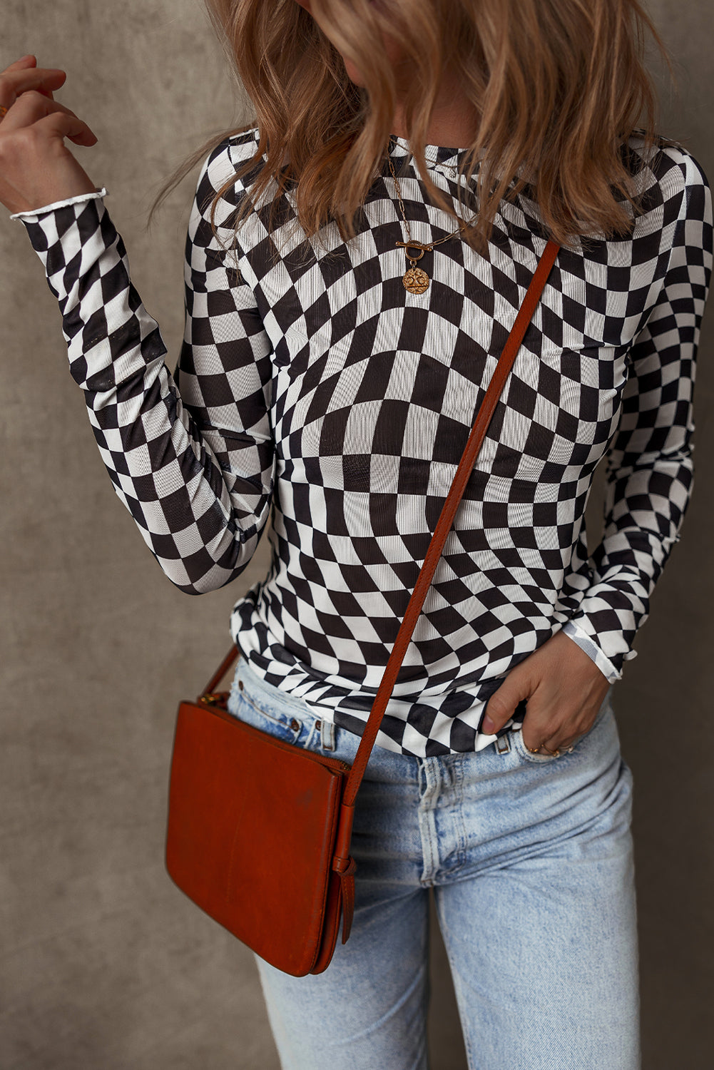 Matchmaker Checkered Mesh Top