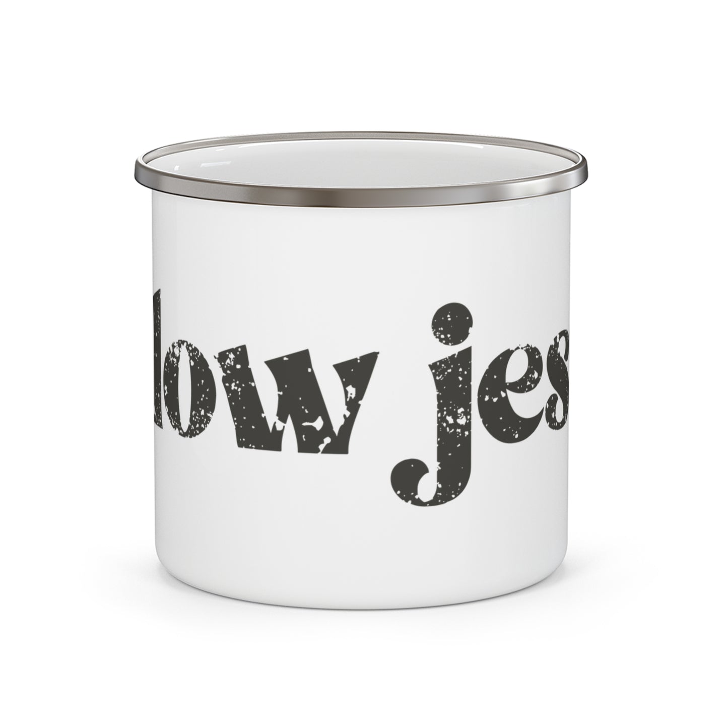 follow jesus camping mug