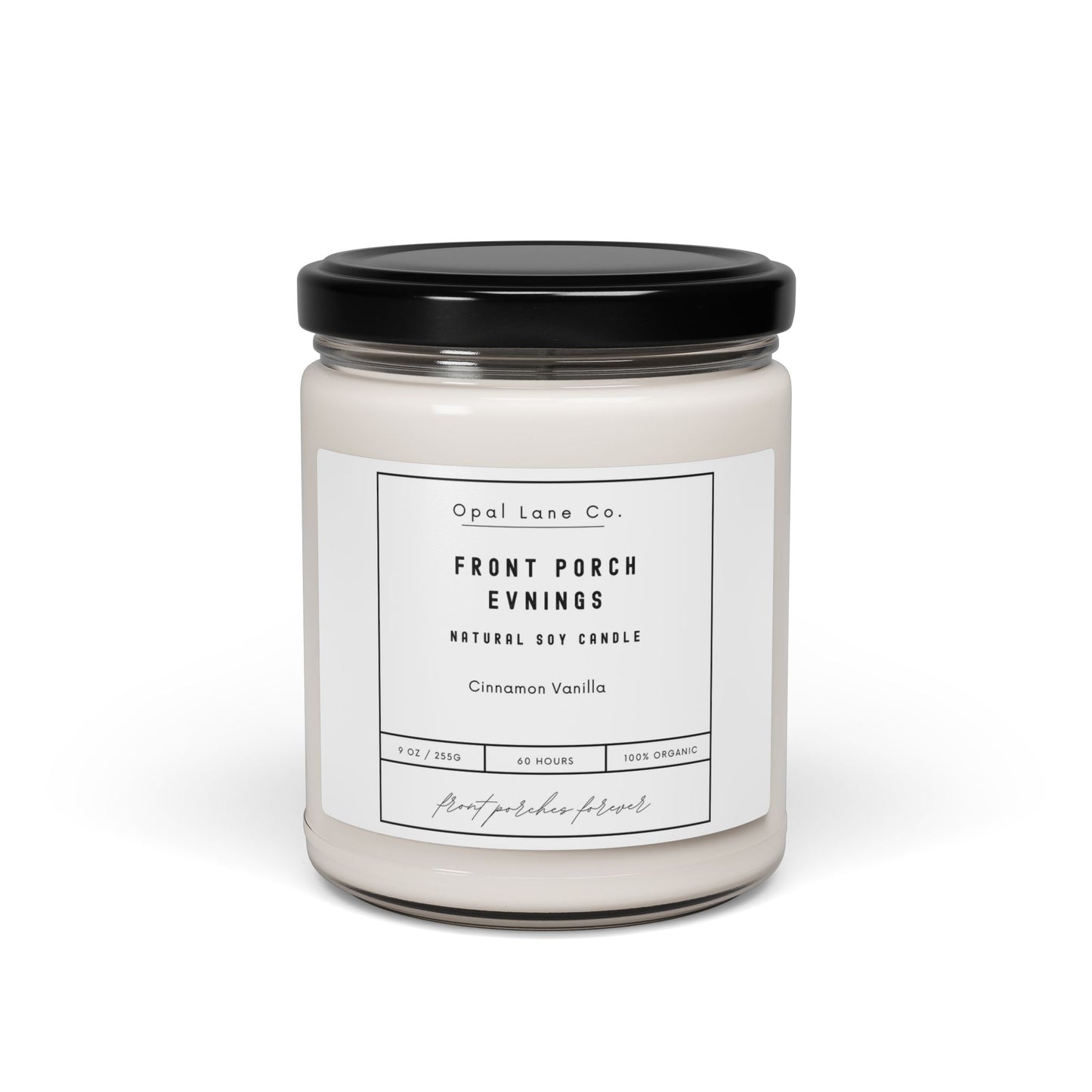 front porch evenings candle-cinnamon vanilla