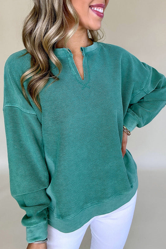 Seaside Soft Notch-Neck Sweatshirt