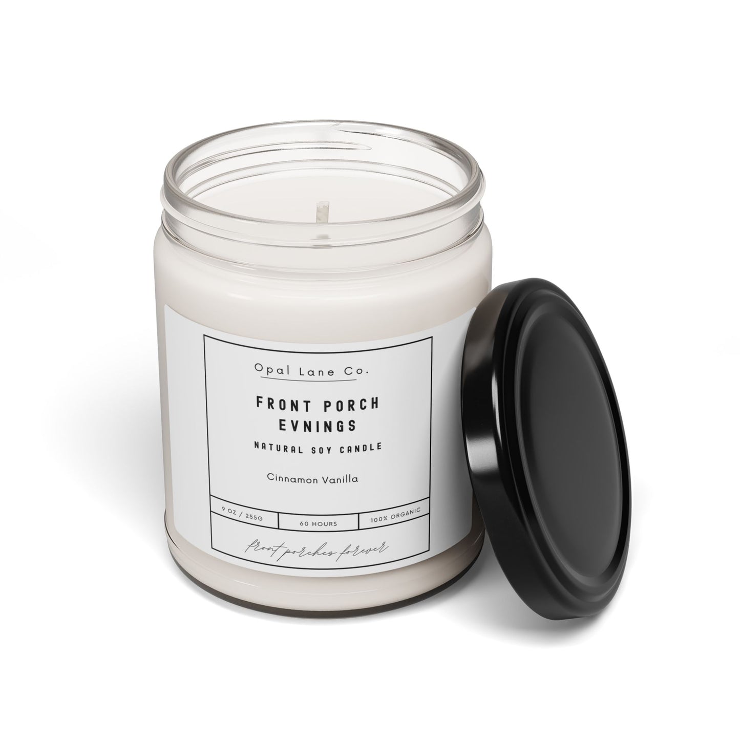 front porch evenings candle-cinnamon vanilla