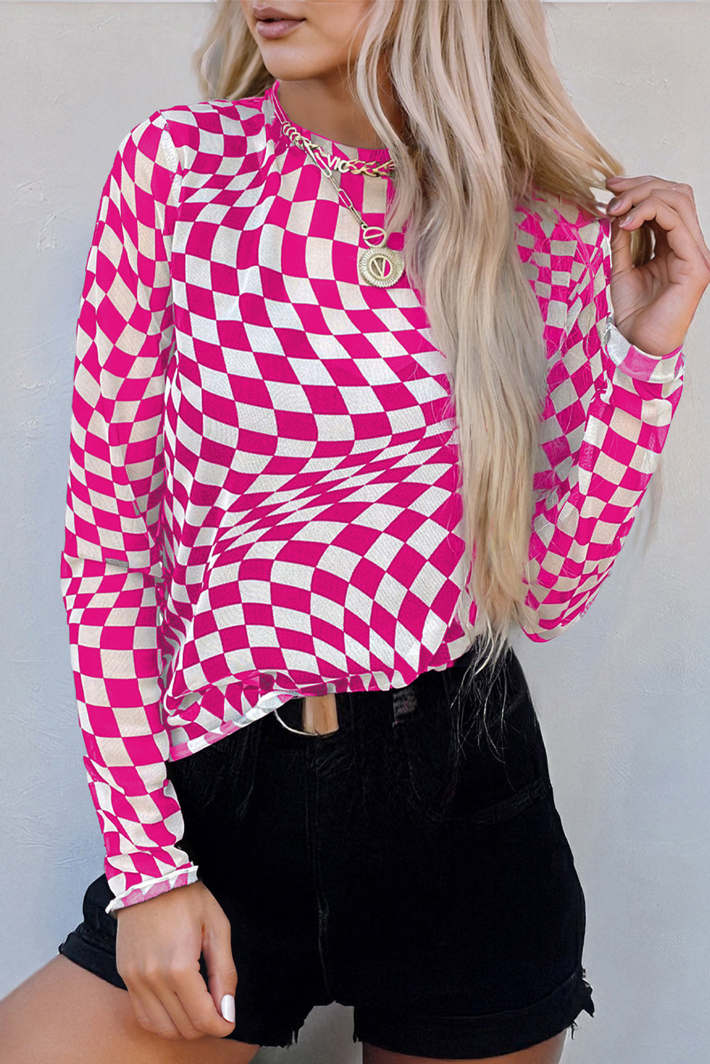 Pink Daydream Checkered Top