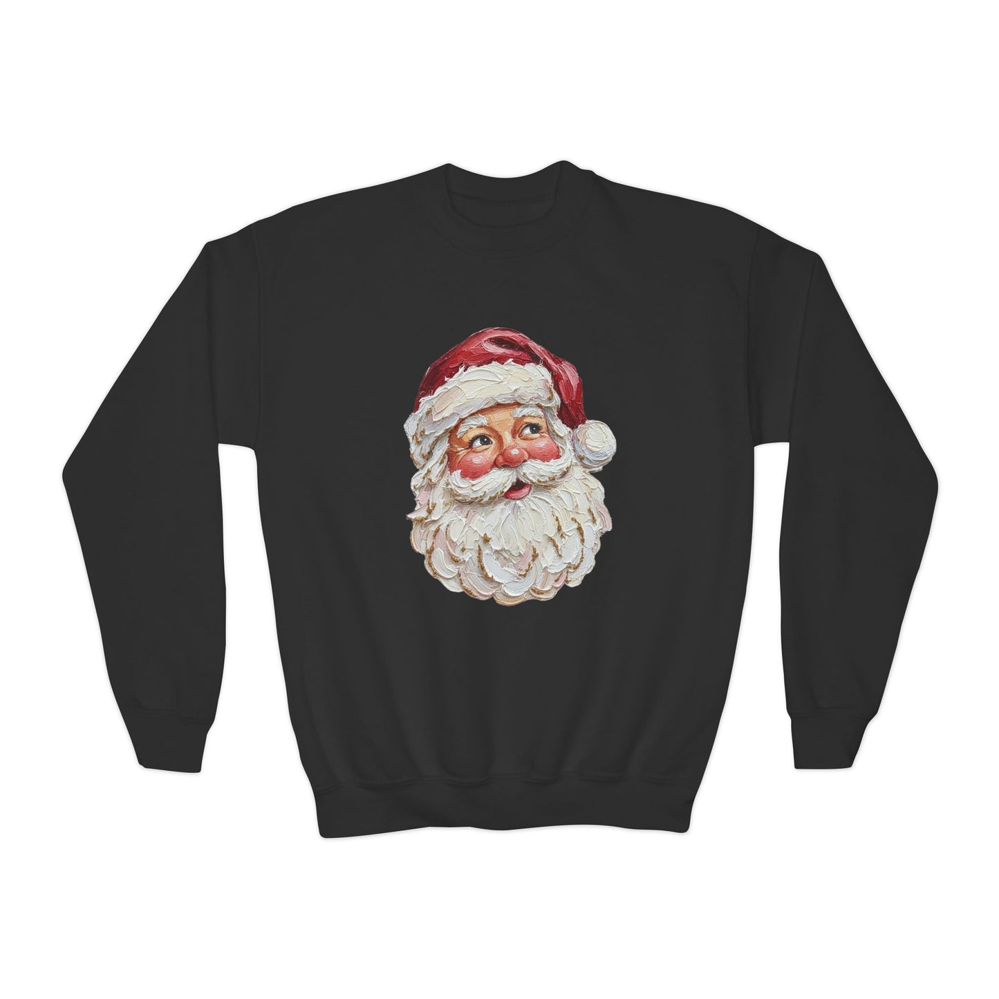 youth vintage painted santa crewneck sweatshirt