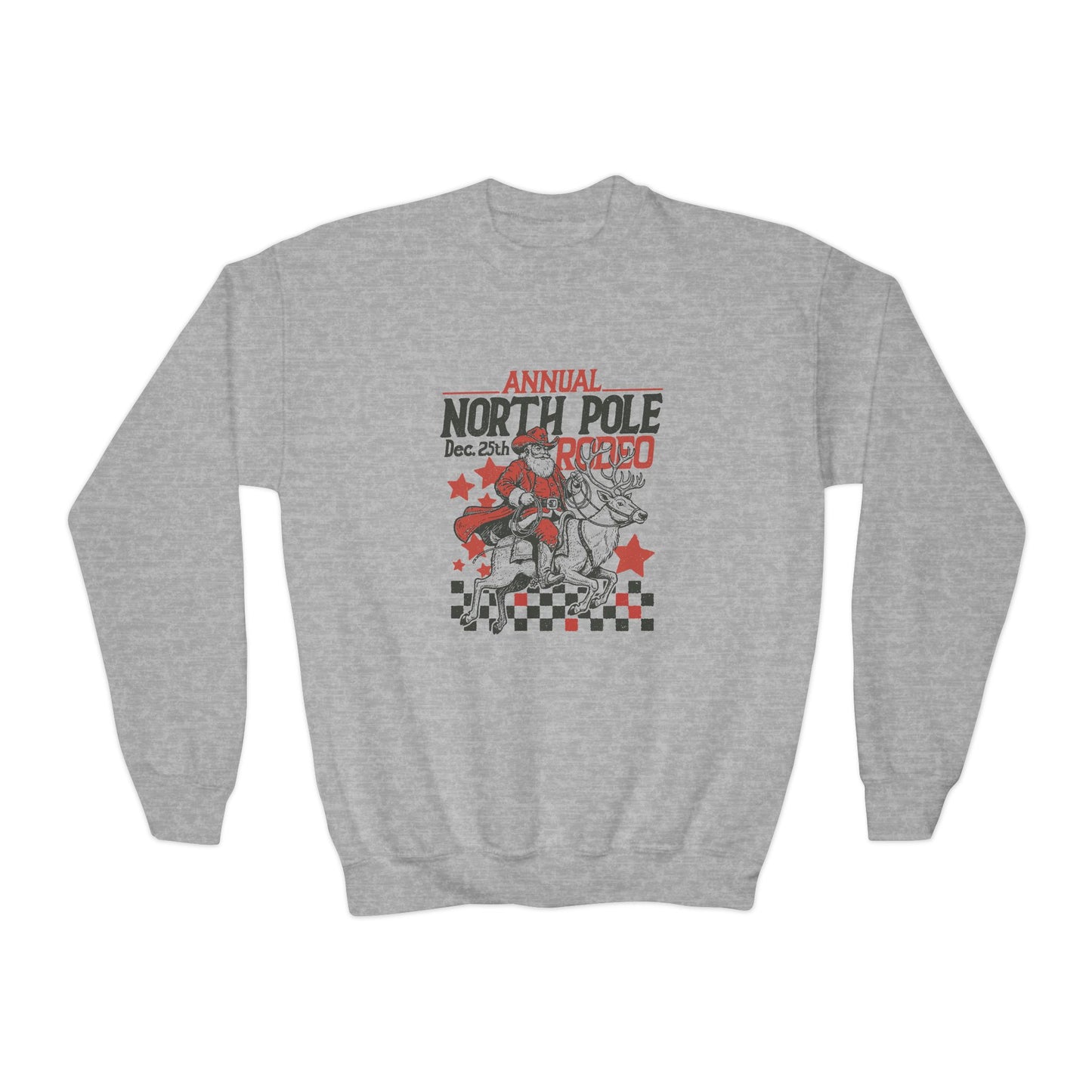 youth north pole rodeo crewneck sweatshirt