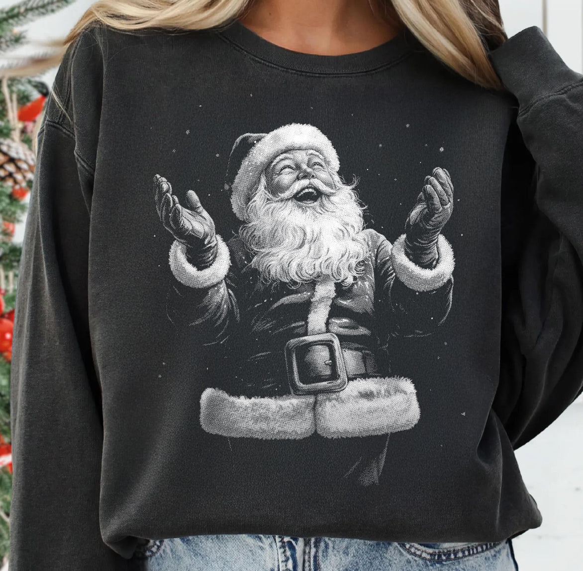 joyful santa crewneck sweatshirt