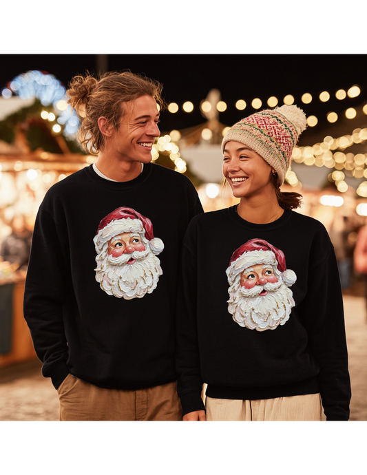 vintage painted santa crewneck sweatshirt