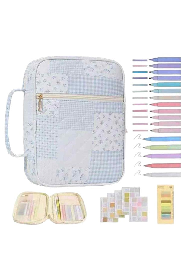 Miriam Blue Patchwork Bible Cover