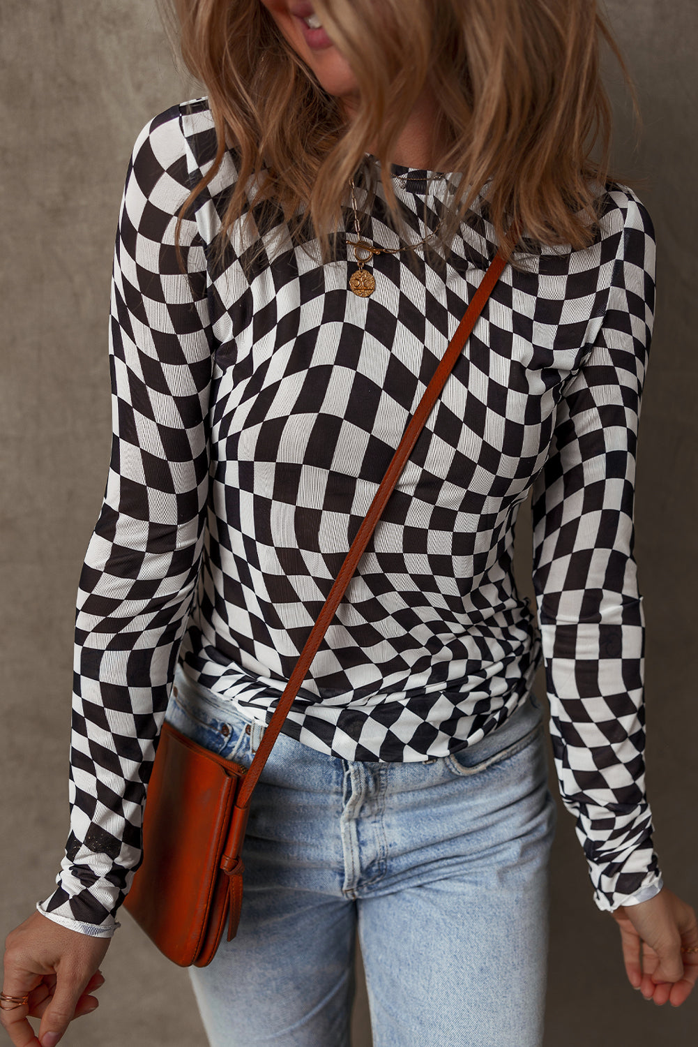 Matchmaker Checkered Mesh Top