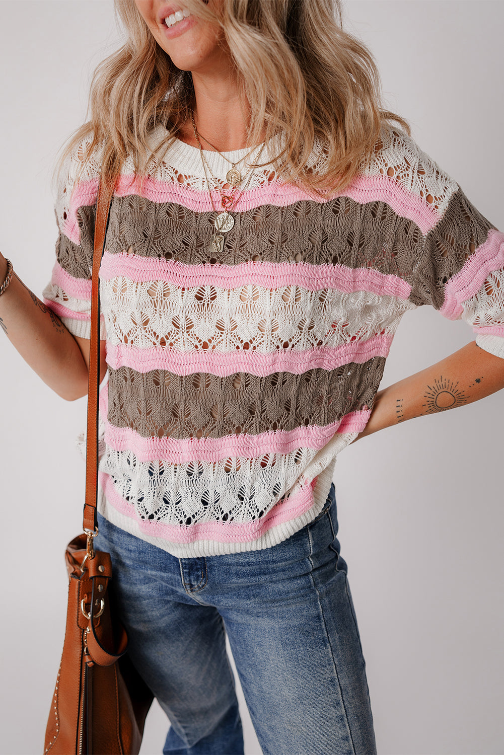 Blush + Cocoa Crochet Top