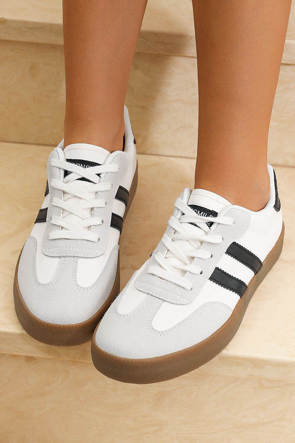 White Retro Court Sneakers