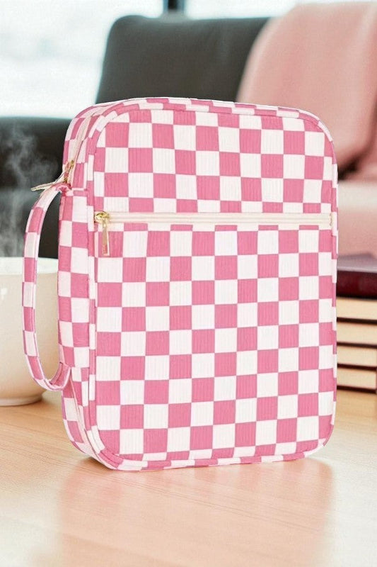 Chloe Pink Check Bible Cover